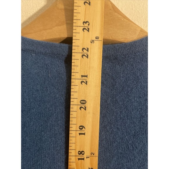 Only Mine Women's Cashmere 2 Ply Sweater Blue Neck Pullover Button Small - Picture 5 of 7